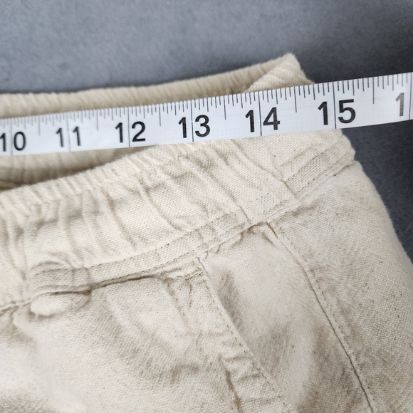 Zara Cream Drawstring Joggers Cotton/Linen Blend Size Medium - Picture 8 of 12